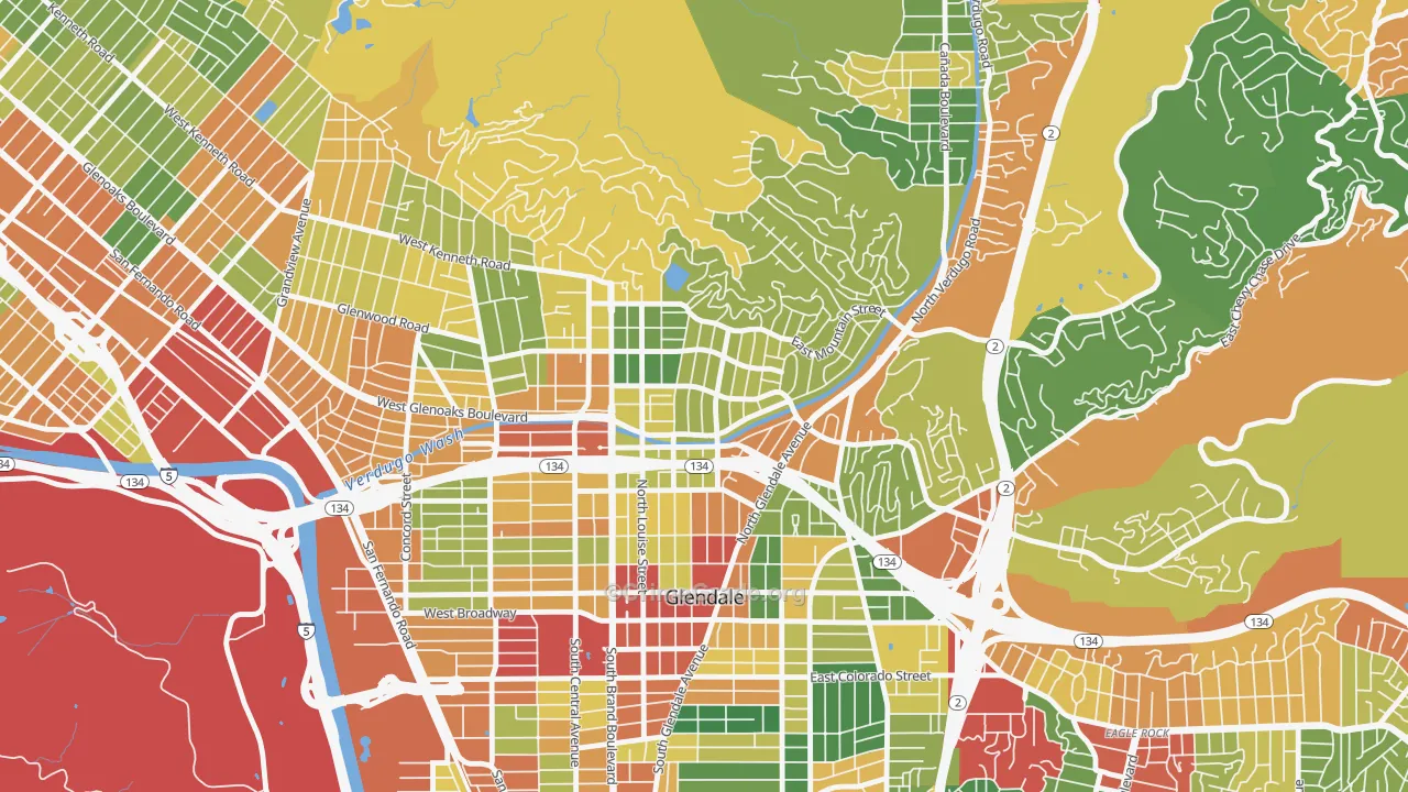 Rossmoyne, Glendale, CA Map of Theft Rates
