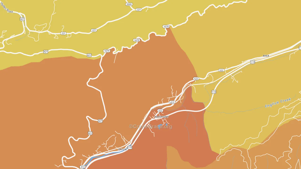 Rosspoint, KY Map of Theft Rates