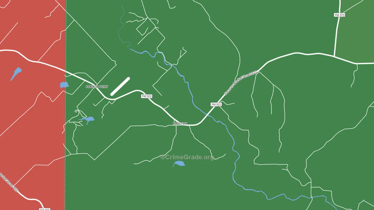 Rosston, TX Map of Theft Rates