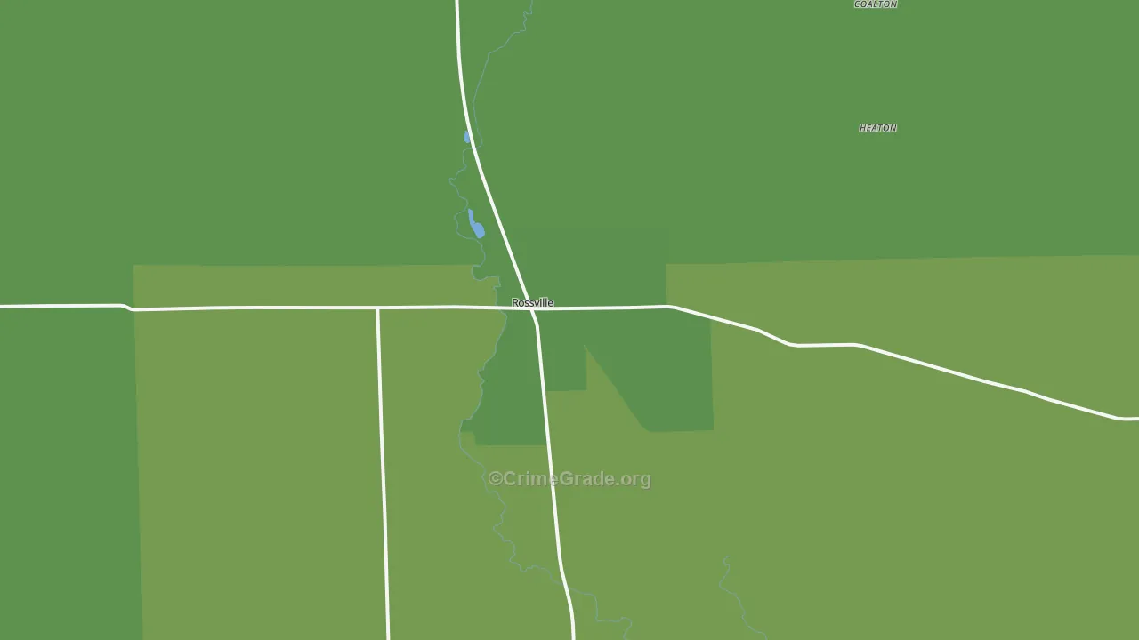 Rossville, IL Map of Theft Rates