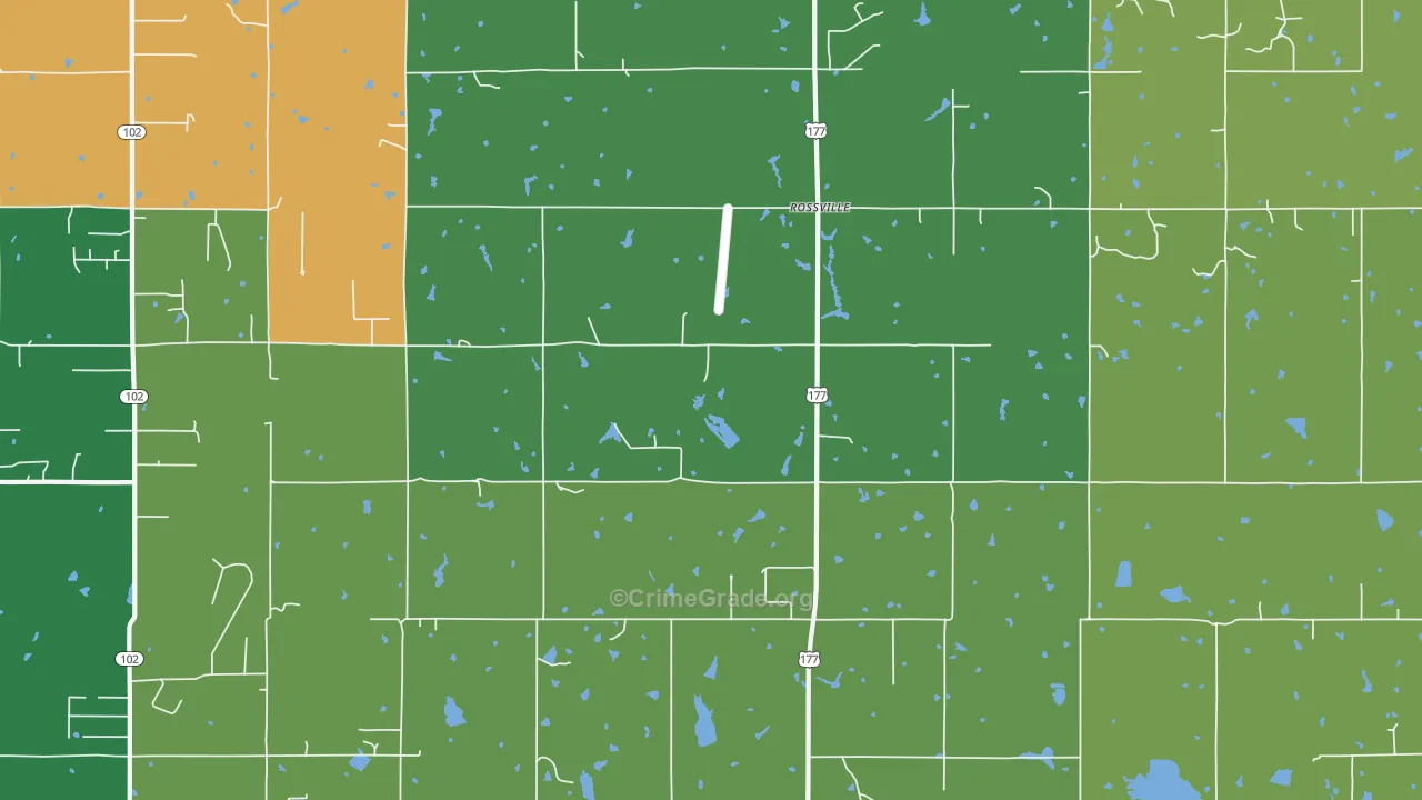 Rossville, OK Map of Theft Rates