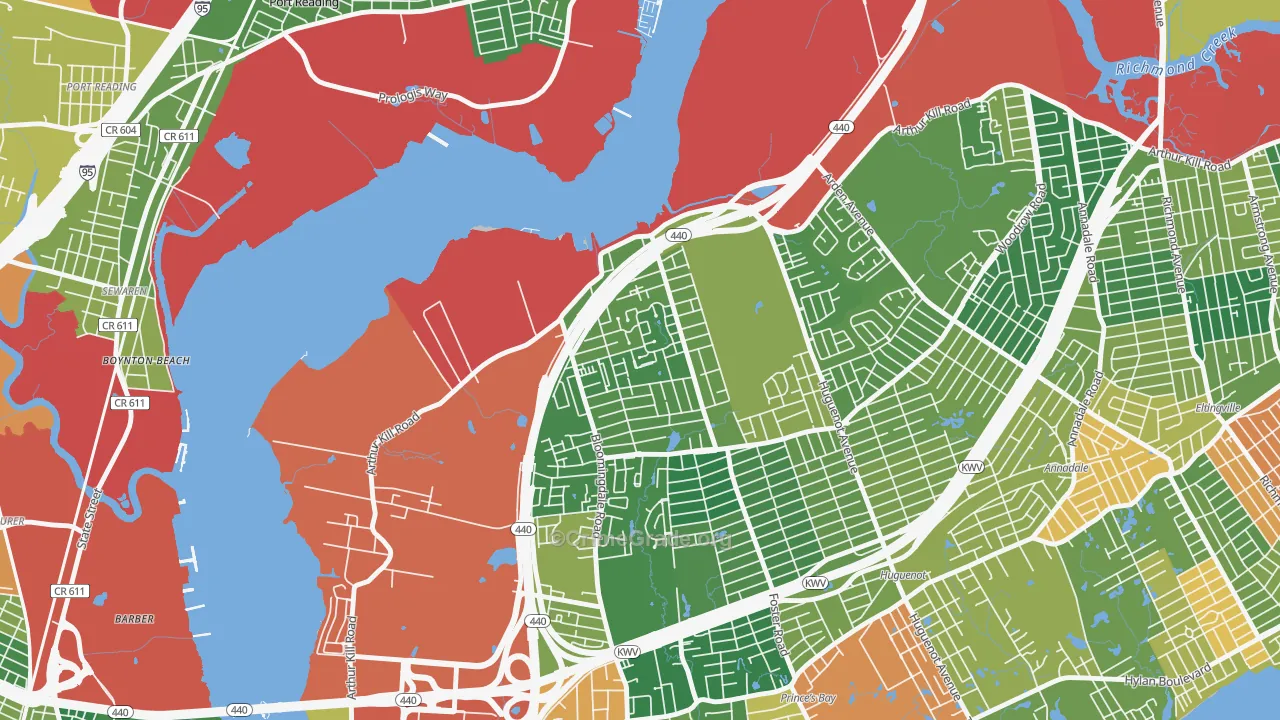 Rossville, Staten Island, NY Map of Theft Rates