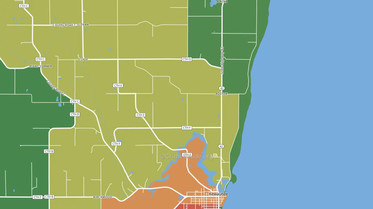 Rostok, WI Map of Theft Rates