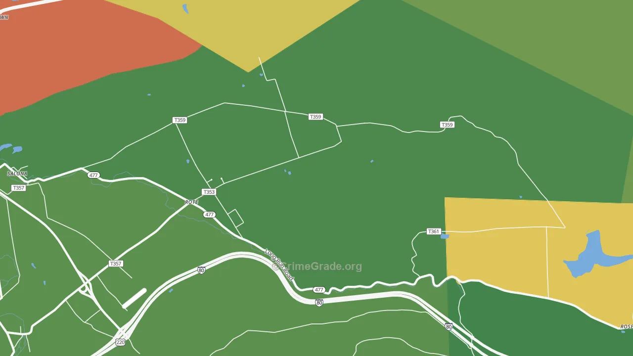 Rote, PA Map of Theft Rates