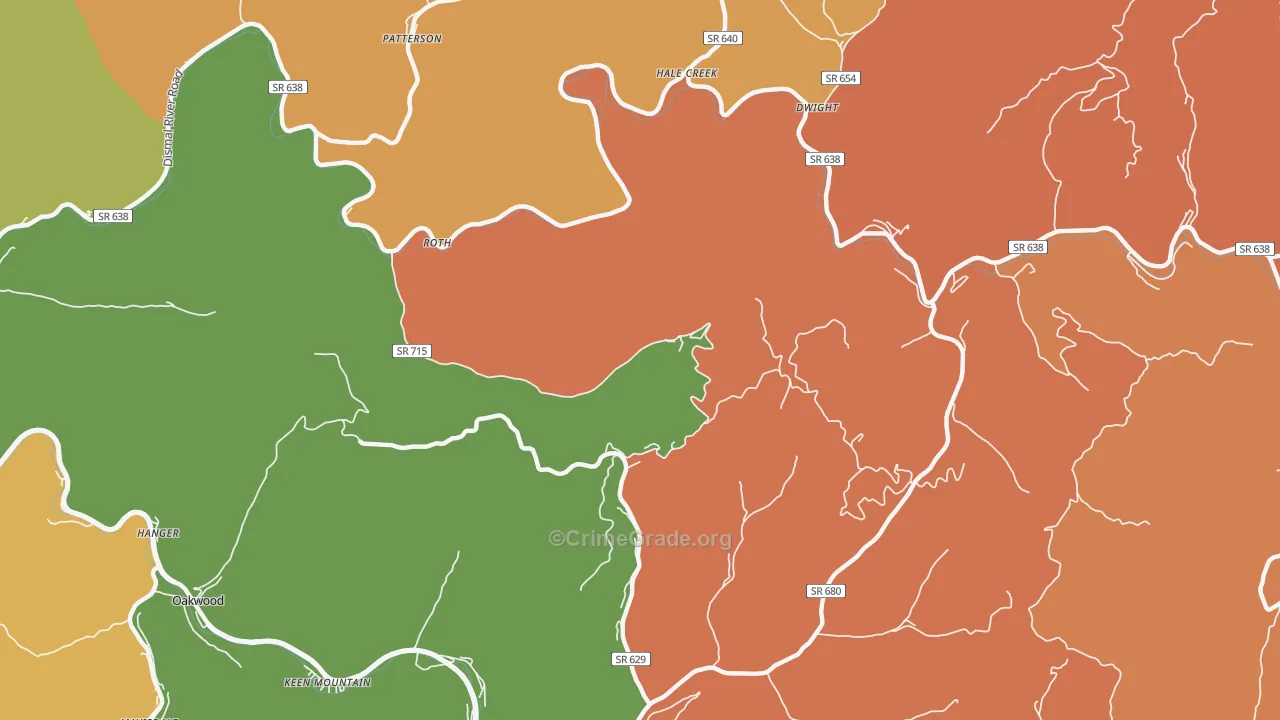 Roth, VA Map of Theft Rates