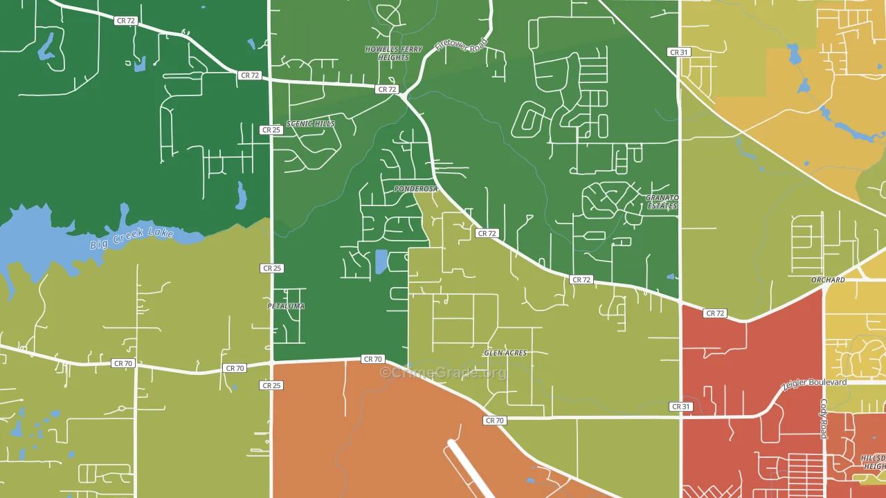 Rothfield, Semmes, AL Map of Theft Rates