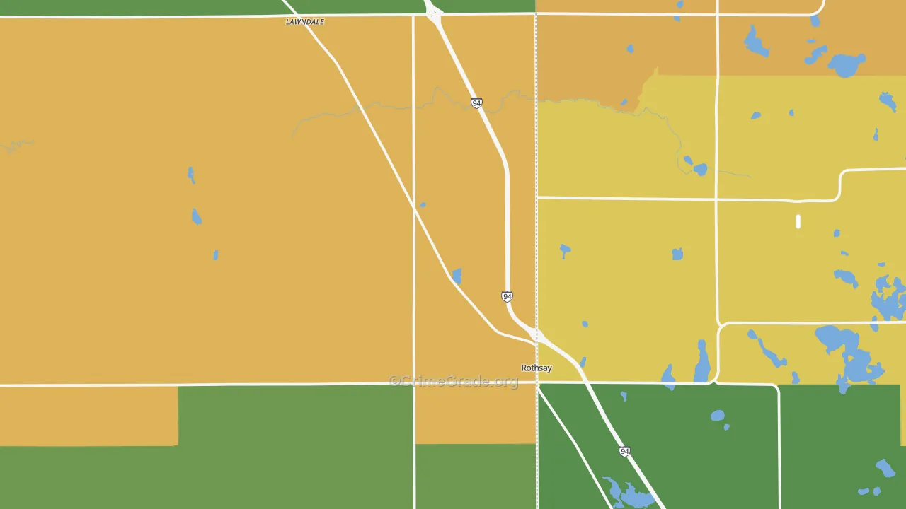 Rothsay, MN Map of Theft Rates