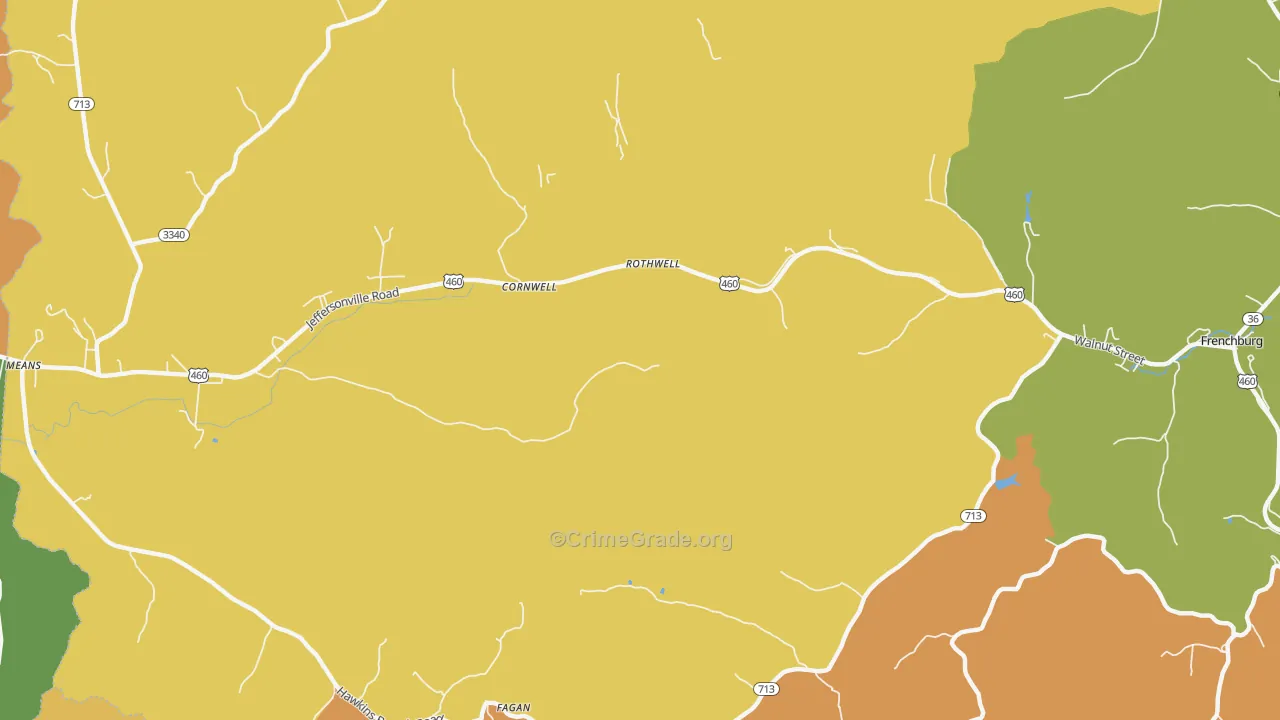 Rothwell, KY Map of Theft Rates