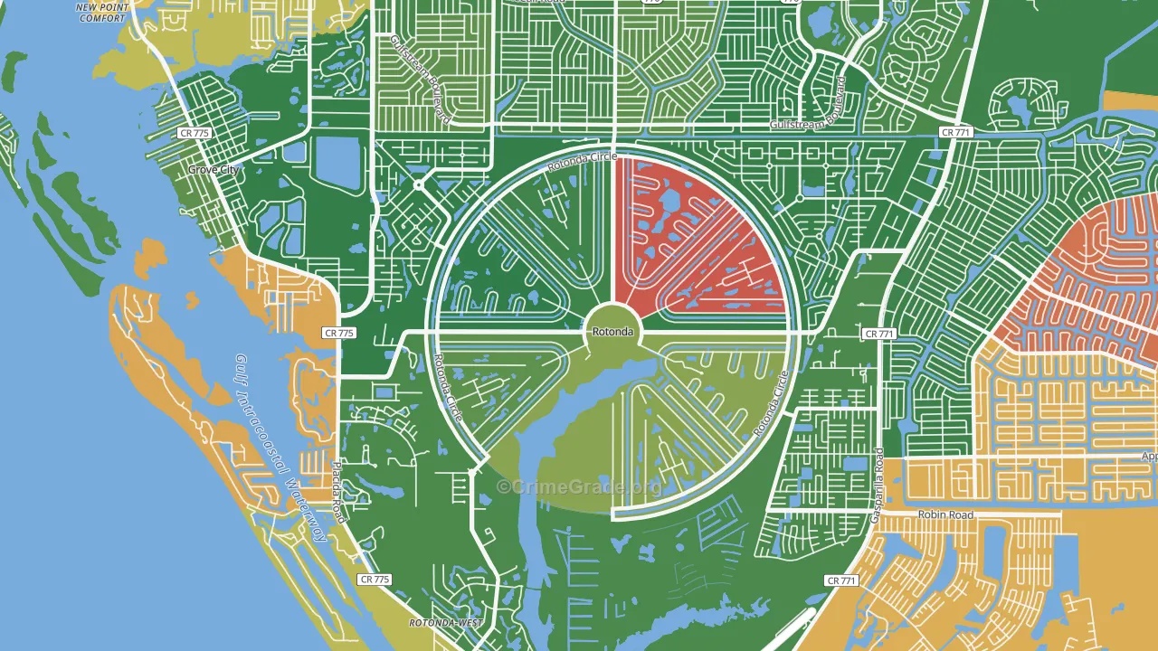 Rotonda, FL Map of Theft Rates