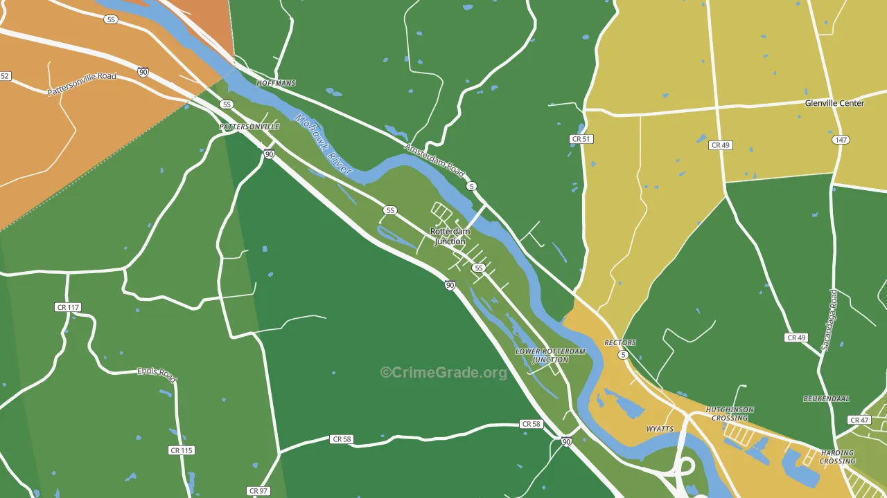 Rotterdam Junction, NY Map of Theft Rates