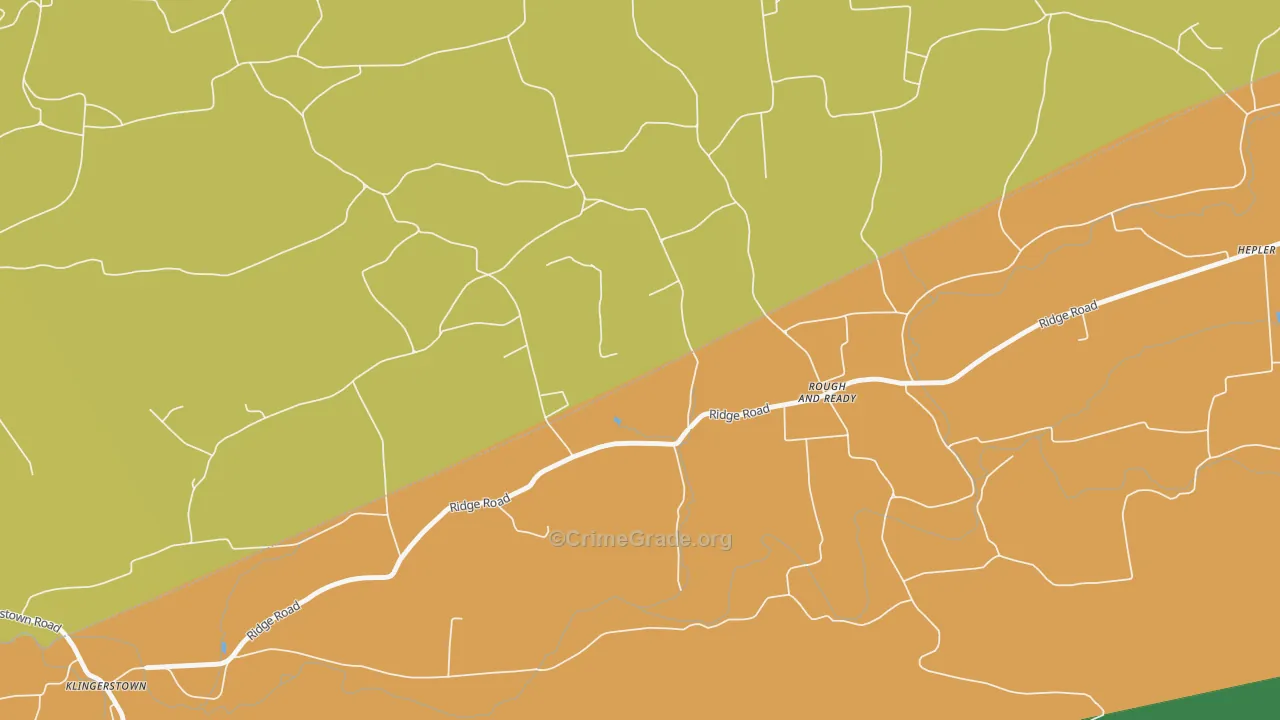 Rough And Ready, PA Map of Theft Rates