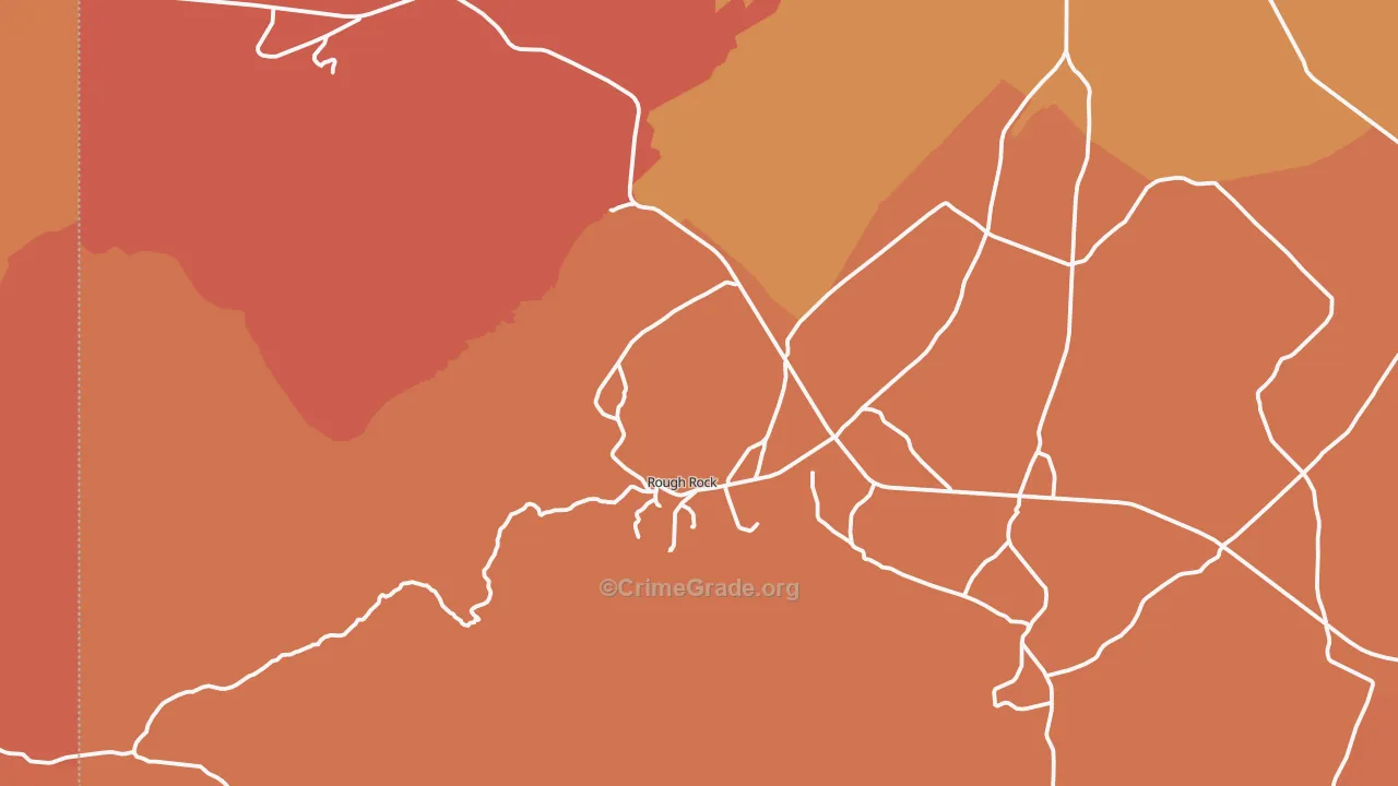 Rough Rock, AZ Map of Theft Rates