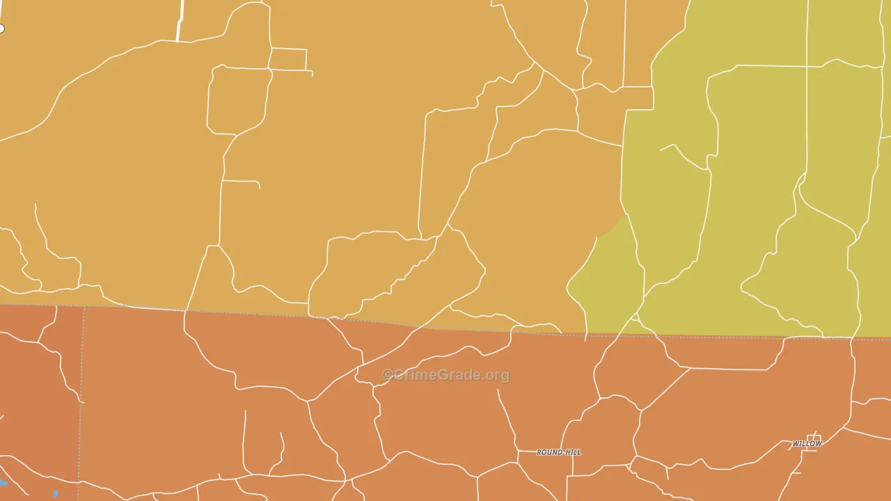 Round Hill, AR Map of Theft Rates