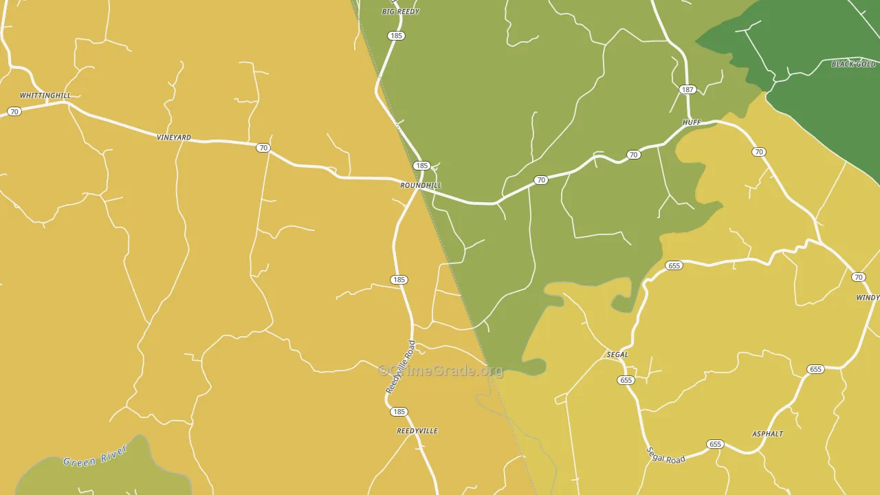 Round Hill, KY Map of Theft Rates