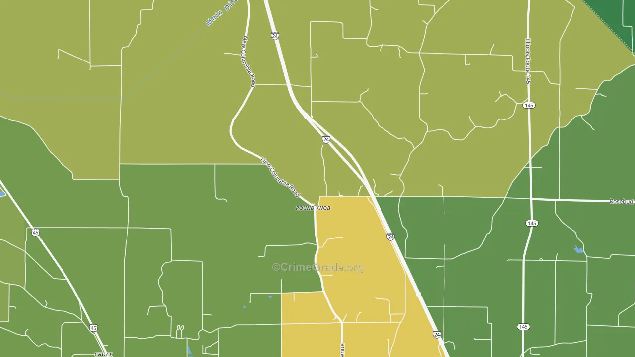 Round Knob, IL Map of Theft Rates