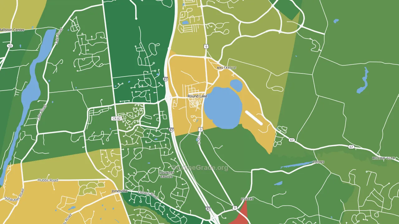 Round Lake, NY Map of Theft Rates