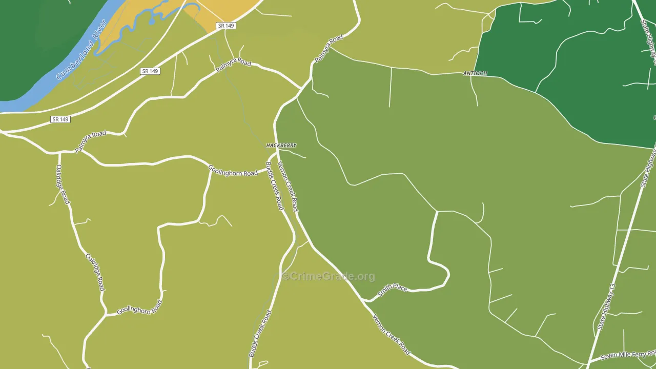 Round Pond, TN Map of Theft Rates
