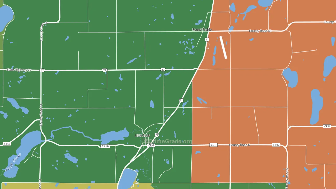 Round Prairie, MN Map of Theft Rates