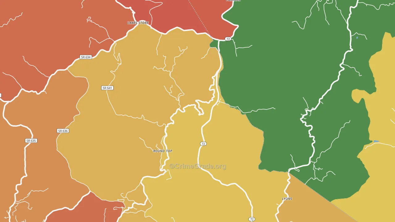 Round Top, VA Map of Theft Rates