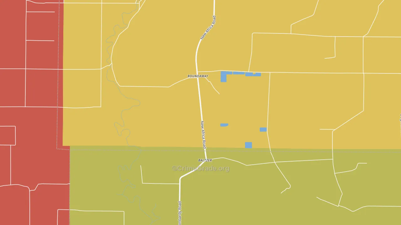 Roundaway, MS Map of Theft Rates