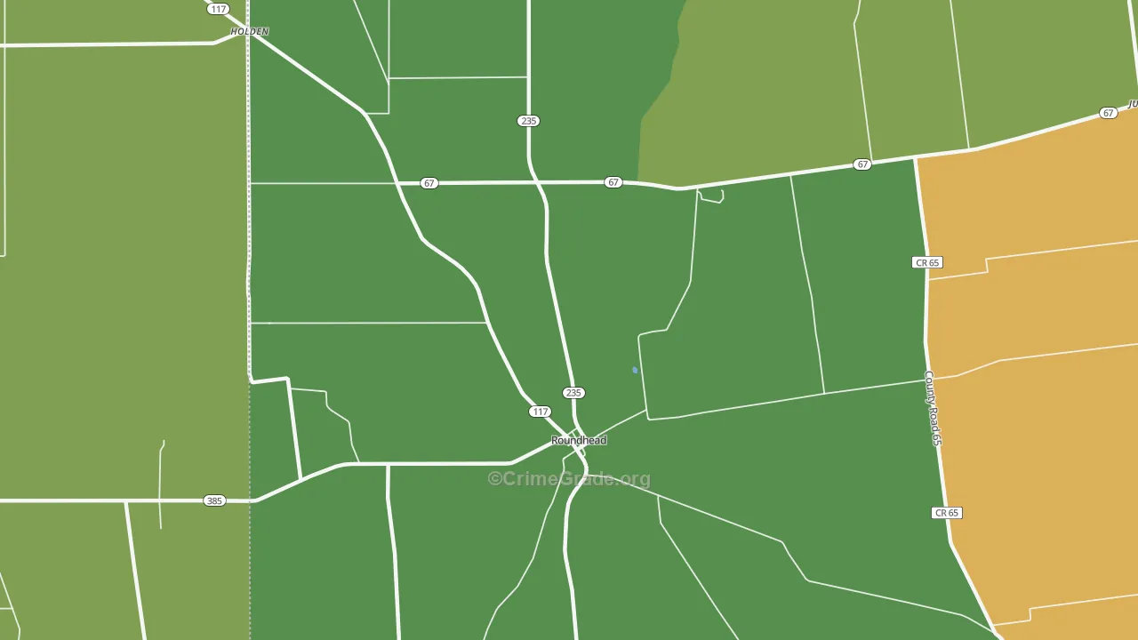 Roundhead, OH Map of Theft Rates