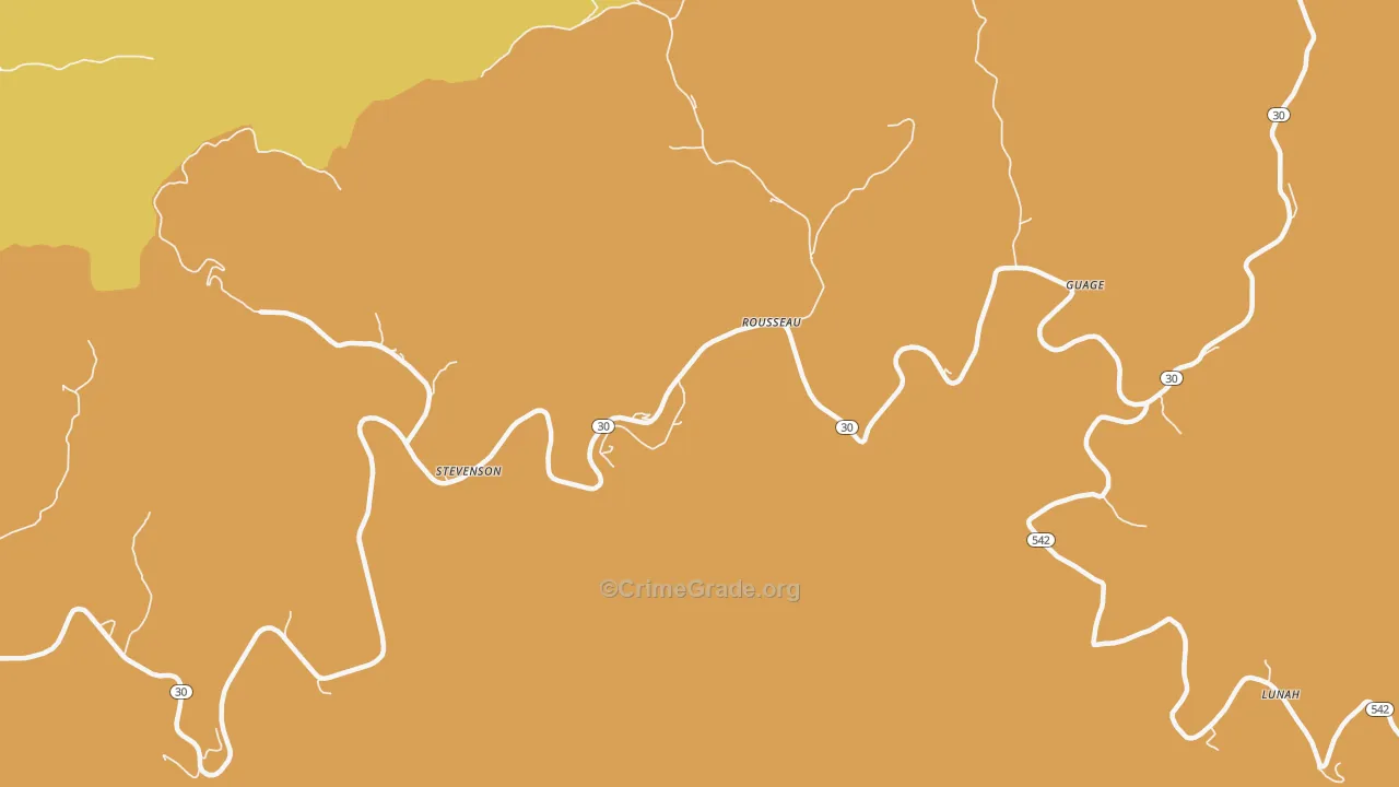 Rousseau, KY Map of Theft Rates