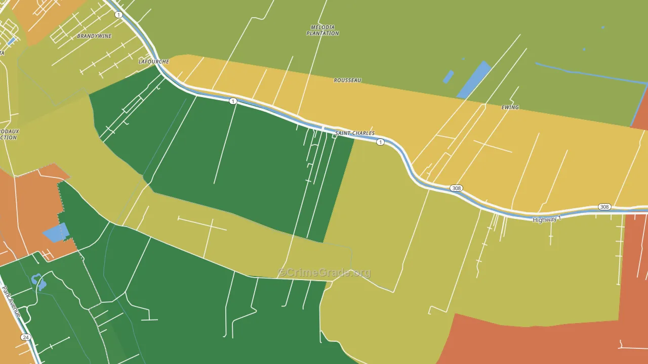 Rousseau, LA Map of Theft Rates