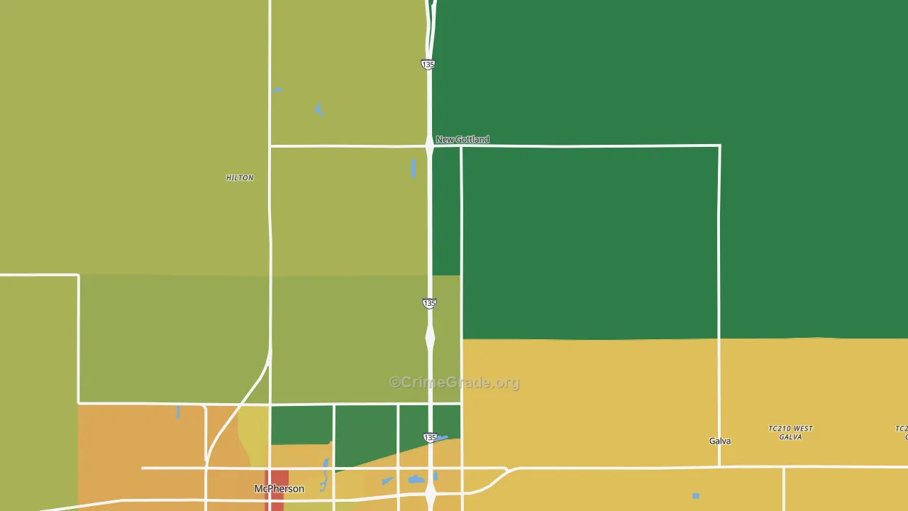 Roxbury, KS Map of Theft Rates
