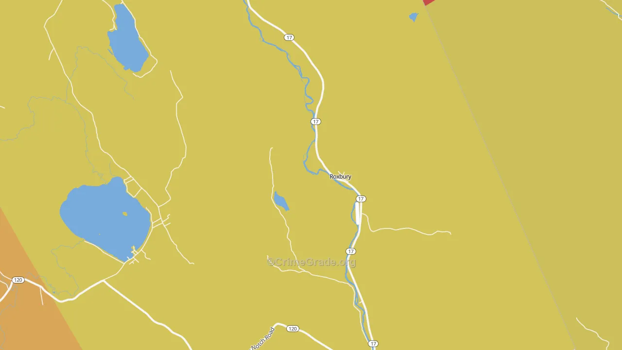 Roxbury, ME Map of Theft Rates