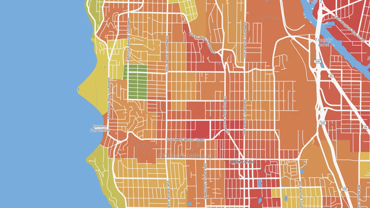 Roxhill, Seattle, WA Map of Theft Rates