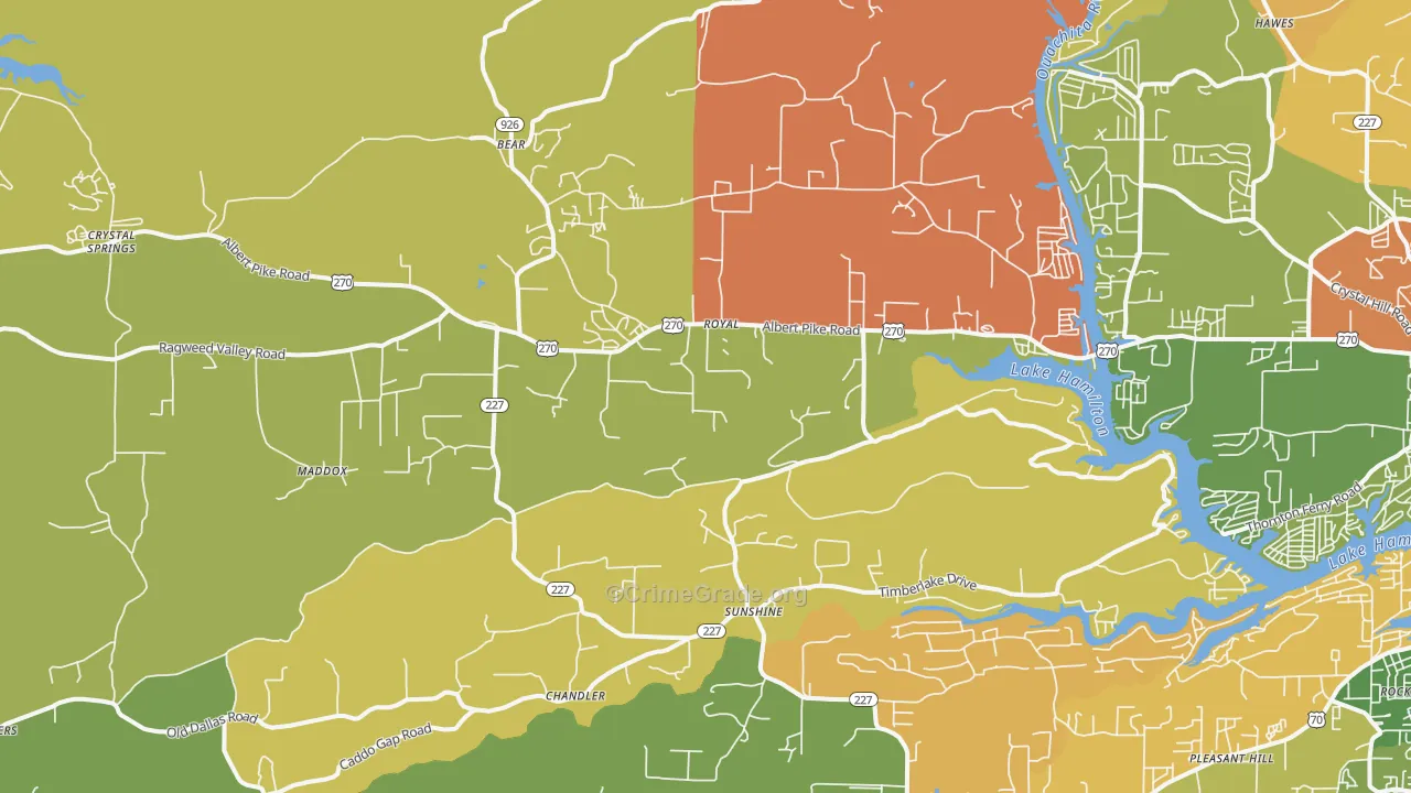 Royal, AR Map of Theft Rates