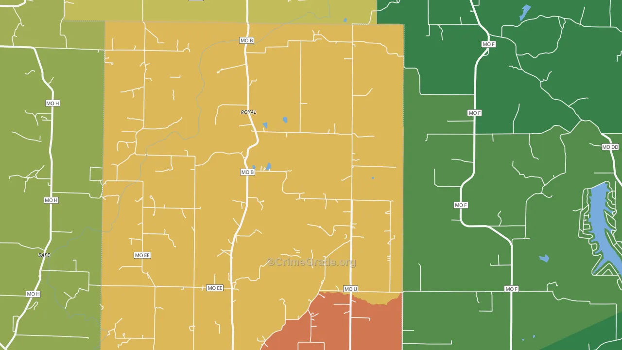 Royal, MO Map of Theft Rates