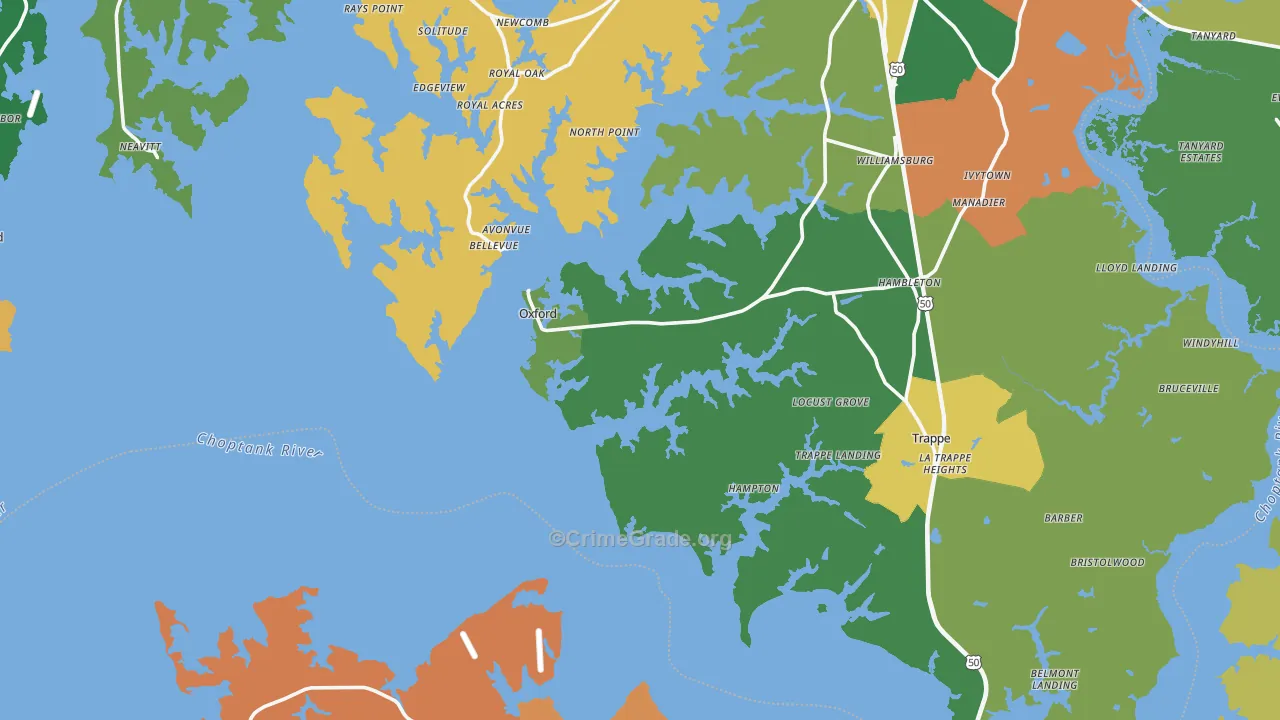 Royal Oak, MD Map of Theft Rates