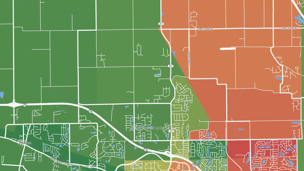 Royalton, IN Map of Theft Rates