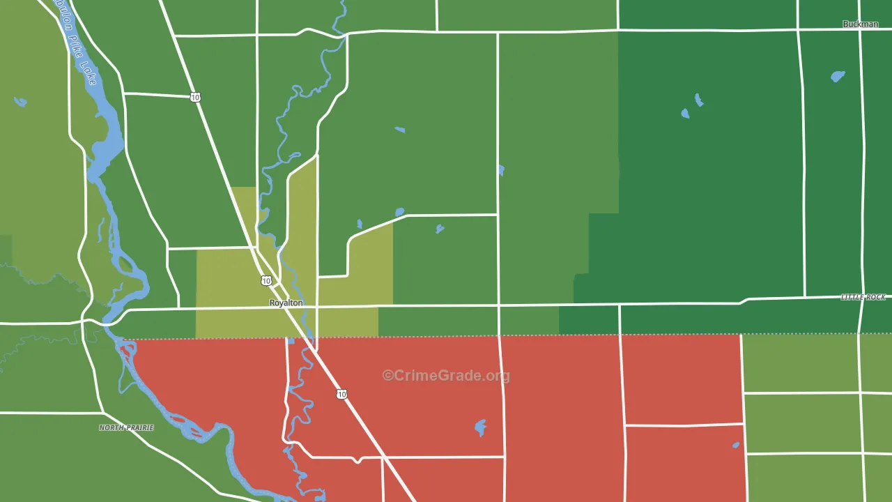 Royalton, MN Map of Theft Rates