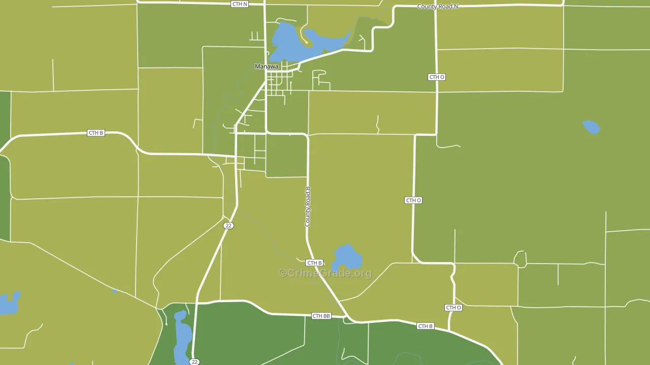 Royalton, WI Map of Theft Rates