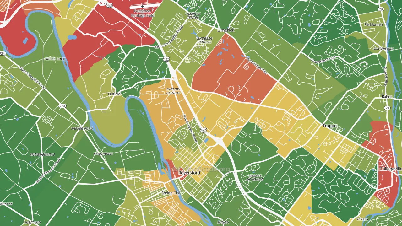 Royersford, PA Map of Theft Rates