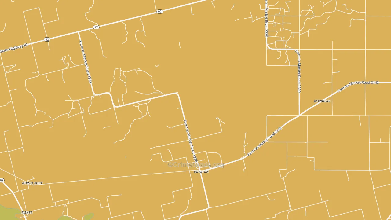 Royston, TX Map of Theft Rates