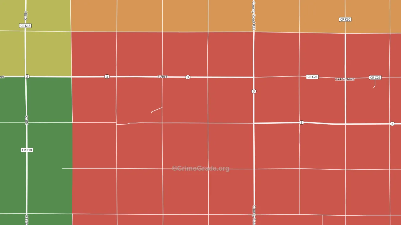 Ruble, IA Map of Theft Rates