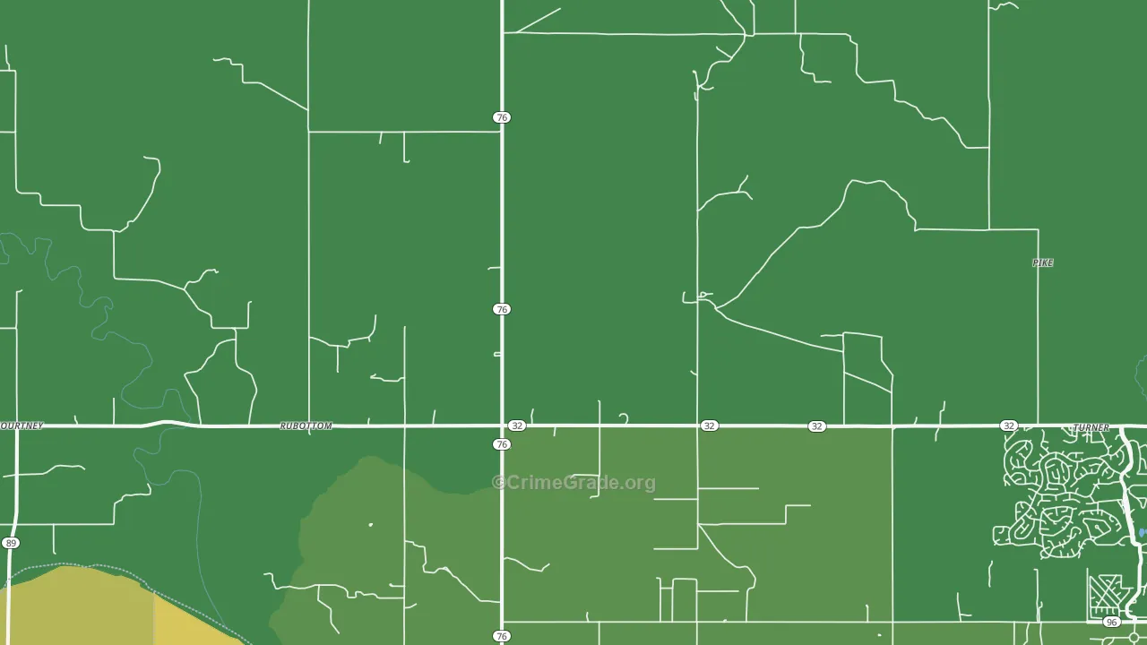 Rubottom, OK Map of Theft Rates