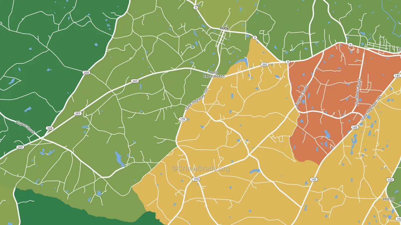 Ruby, SC Map of Theft Rates