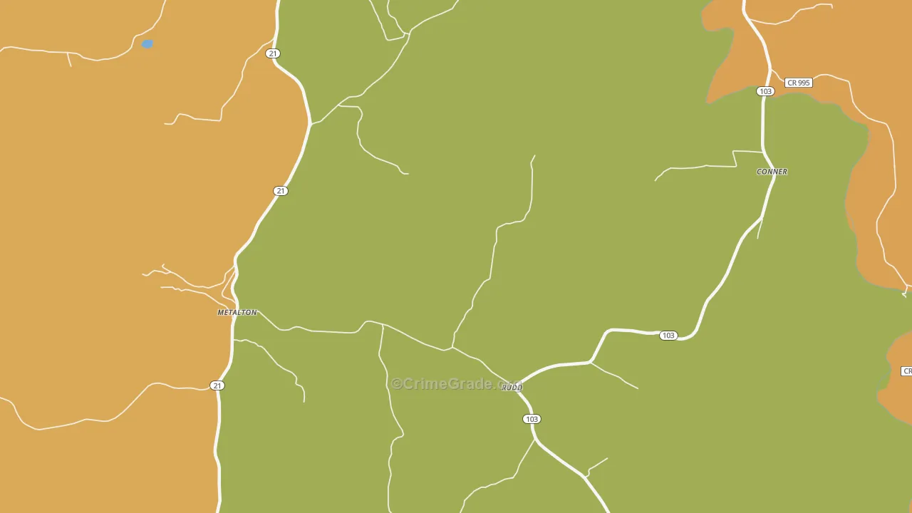 Rudd, AR Map of Theft Rates