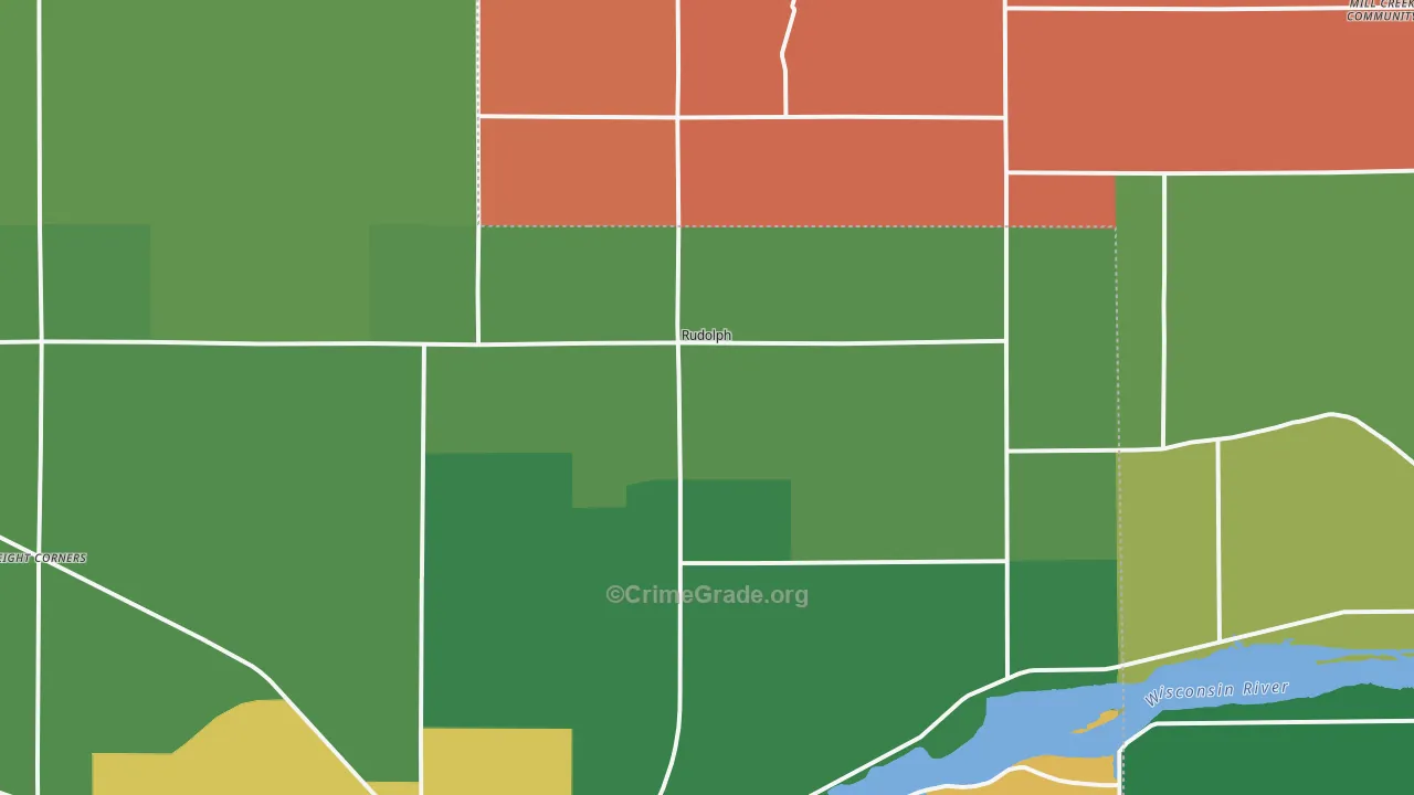 Rudolph, WI Map of Theft Rates