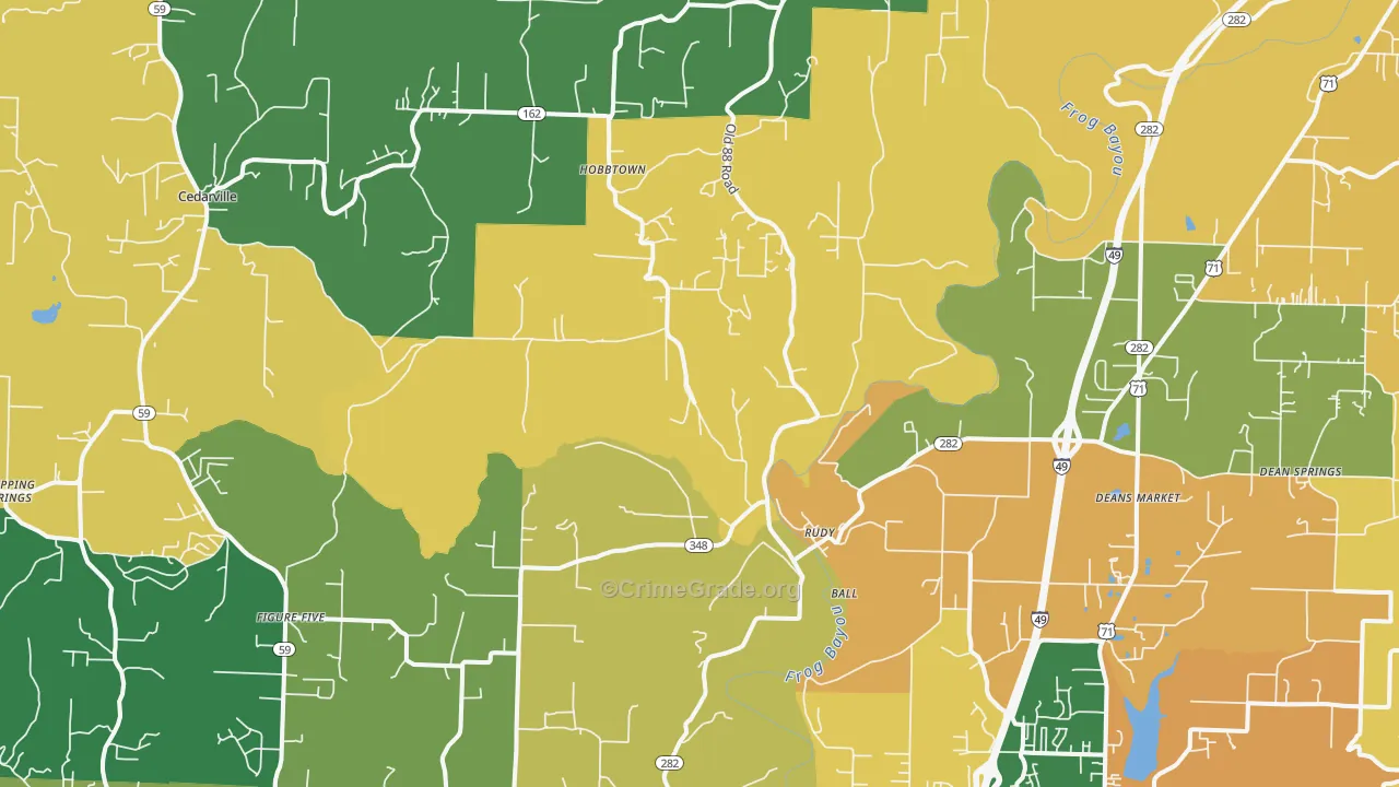 Rudy, AR Map of Theft Rates