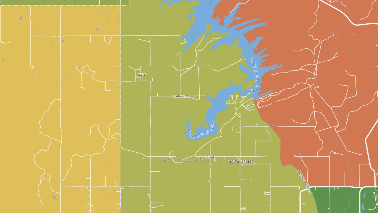 Rufe, OK Map of Theft Rates