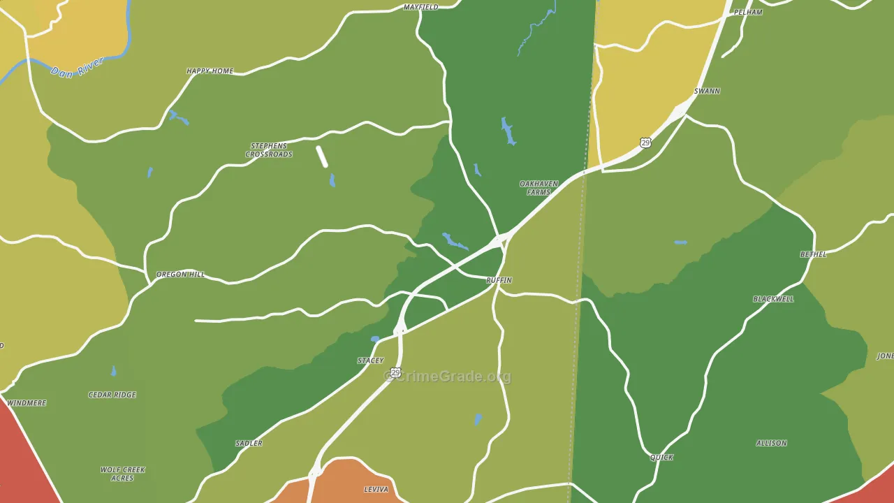 Ruffin, NC Map of Theft Rates