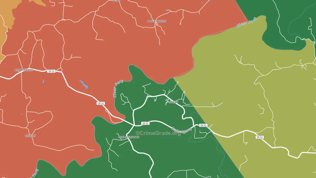Rugby, TN Map of Theft Rates