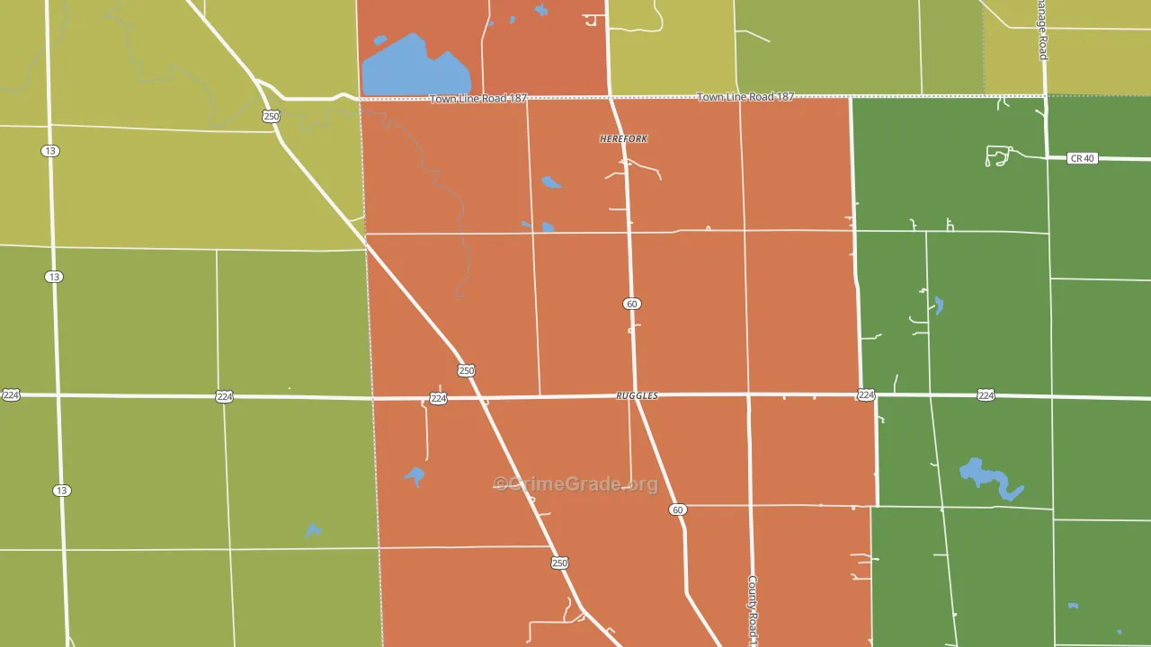 Ruggles, OH Map of Theft Rates