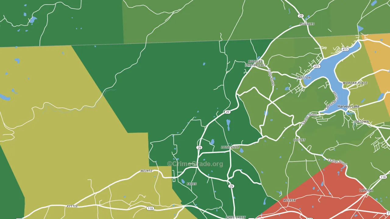 Ruggles, PA Map of Theft Rates