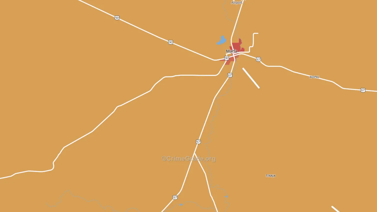 Ruidosa, TX Map of Theft Rates